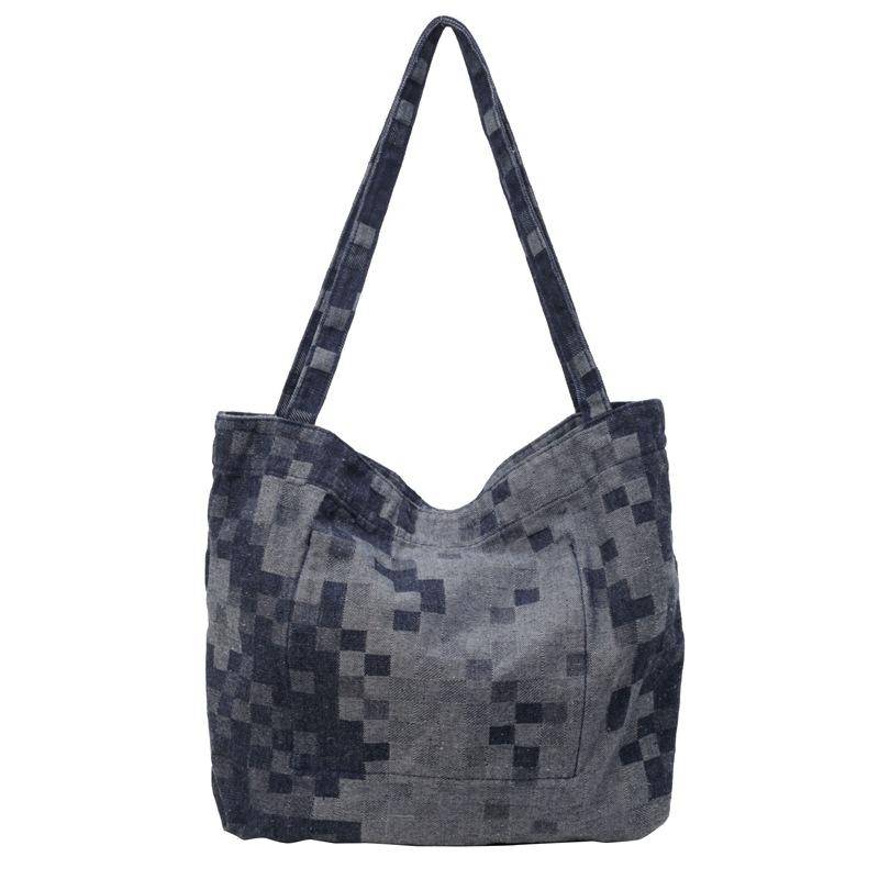 

Джинсовая сумка большой емкости, женская большая сумка, сумка через плечо для студентов синий