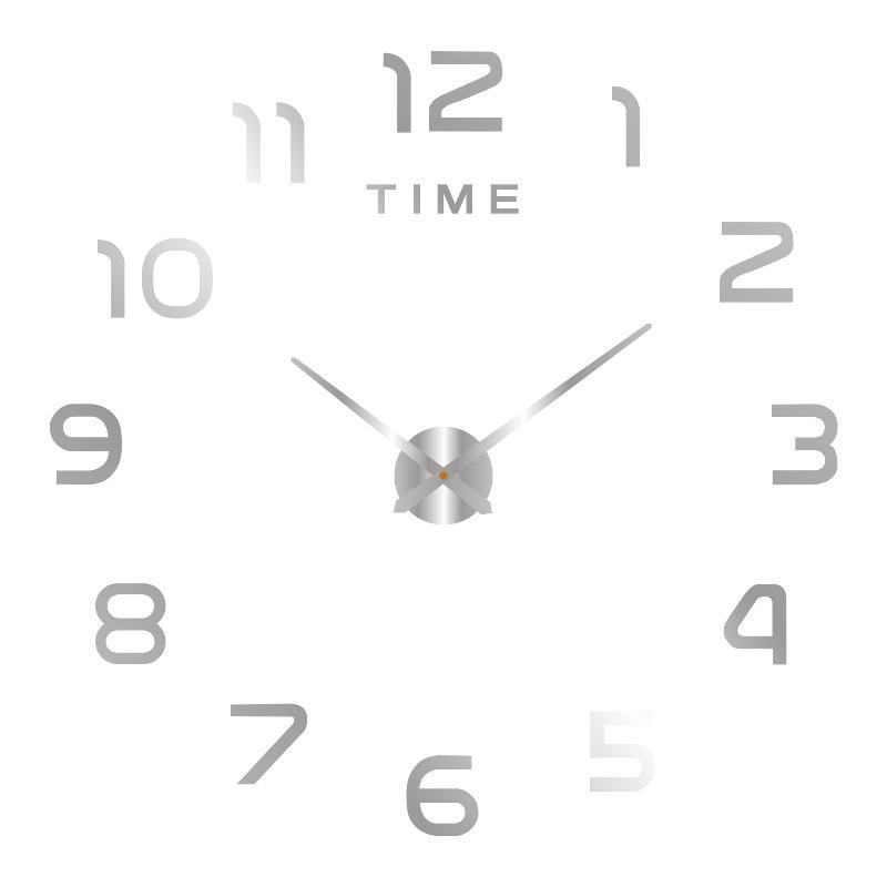 Large Wall Clock 50CM 3D DIY Quartz Acrylic Mirror Stickers Creative Art Decor for Cafe Restaurant Hotel Lobby