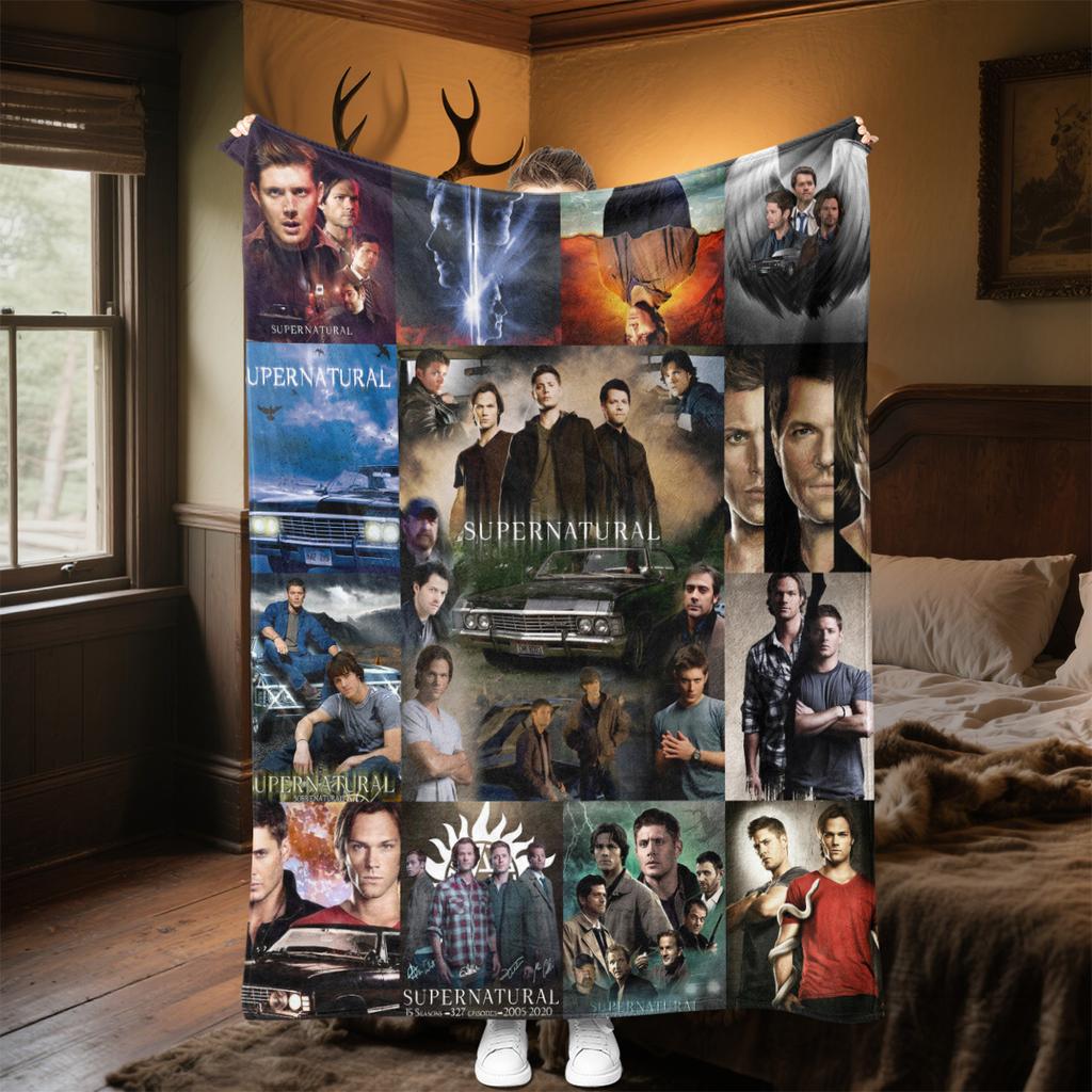 Supernatural Seasonal Blanket Soft Comfortable All Seasons Perfect Sofa Office Nap Travel Festive Gift