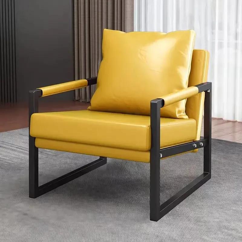 Nordic Single Lazy Sofa Italian Light Luxury Wrought Iron Leisure Chair Balcony Bedroom Living Room Sofa Chair Tiger Chair