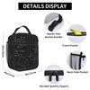 Math Themed Black And White Equation Design Insulated Lunch Bag for Women Children Portable Food Boxes Thermal Lunch Box Tote