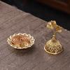 Portable Sandalwood Tower Incense Burner - Middle East Style Metal Alloy with Hollow Design