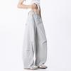 American straight pleated jazz casual pants men and women loose couple tooling wide-leg paratrooper pants sports scimitar trousers