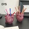 Kleiner Stifthalter in Form eines menschlichen Herzorgans, realistisches 3D-Herzanatomiemodell, Schreibtisch-Aufbewahrungs-Organizer für Make-up-Pinsel und Stifte