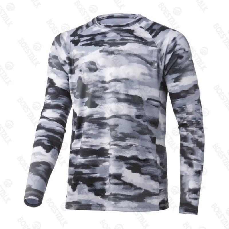 Mens Quick-Dry UV Protection Long Sleeve Fishing Shirt Breathable Ice Silk Cycling Jersey Summer Outdoor Sportwear