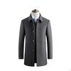 Men's Mid-Length Wool Lapel Winter Coat - Inner Lined, Middle-Aged Business Jacket 03