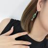 Tancise Jewelry Synthetic Grandmother Green High Carbon Diamond 925 Earrings 10 * 14 Geometric Retro Light Luxury Earrings Silver