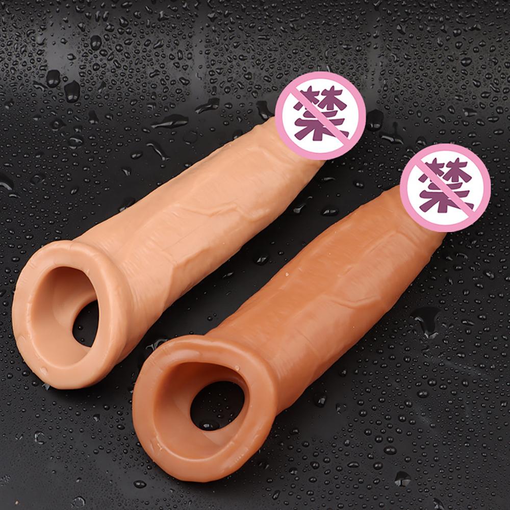 Soft Silicone Dual Layer Intimate Sleeve for Men Wearable Reusable Skin Friendly Body Training Accessory with Extended