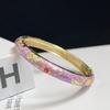 Emaille Chinesisches Cloisonné Armband Traditionelles Chinesisches Pfingstrosen Filigran Blume Armreif Klassisch Vintage Damen Handarmband
