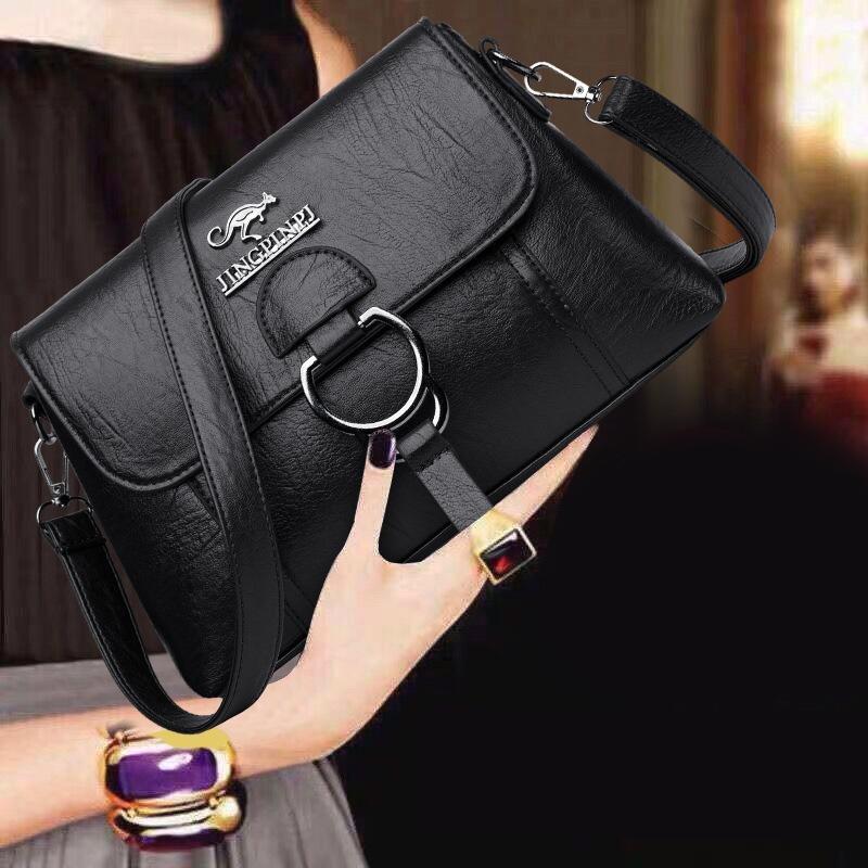 Shoulder bag soft leather texture women's bag large capacity messenger bag large capacity simple small square bag fashionable backpack