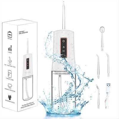 Oral Irrigator Portable Water Flosser Comes with 3 Modes 4 Nozzles,