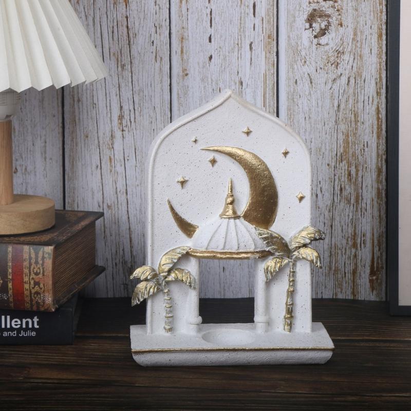 Resin Castles Figurine Ornament Eid Ramadans Festival Tabletop and Shelf Diplay Decors for Interior Decoration Purposes