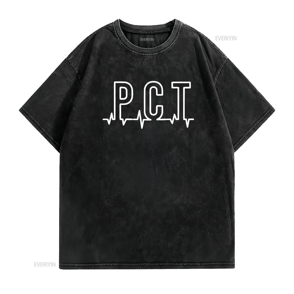 PCT Battement de Cœur Assistant Technique de Soins Patientèle T-shirt Santé vintage Lavé Élégant Légèrement graphique Unisexe