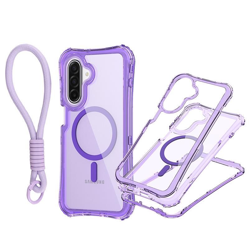 For Samsung A17 Magnetic Translucent 3-in-1 Phone Case with Wristband
