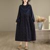 long sleeve Plus size Cotton linen vintage floral new in dresses for women casual loose long spring autumn dress