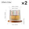 275ml Hand-Painted Spinning Whisky Glass with Gyro Base & Wood Rotating Coaster - Stress Relief Gift for Cocktail, Coffee, Tea,