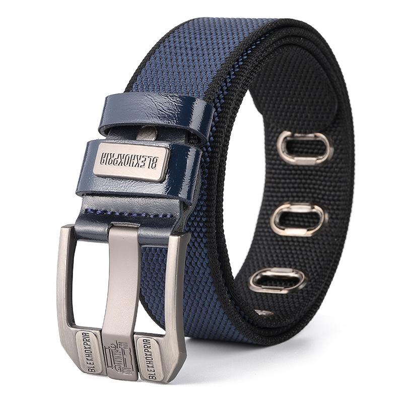Nylon Belt Men'S Pin Buckle Belt Two-Color Outdoor Canvas Jeans Belt Military Training Green Tide