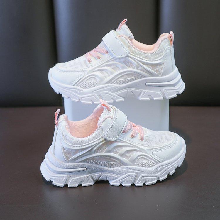 Fashion Kids Sports Shoes Breathable Comfortable Students White Shoes School Trendy 2025 New Children Running Shoes Thick Soft Sole