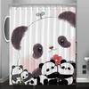 Cute Cartoon Panda Pattern Digital Print Shower Curtain - Machine Washable, Reversible Polyester, All-Season Bathroom/Home Decor