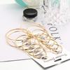 6 Pairs Women Fashion Simple Rock Exaggeration Circle Hoop Earrings Set Punk Hoop Earrings