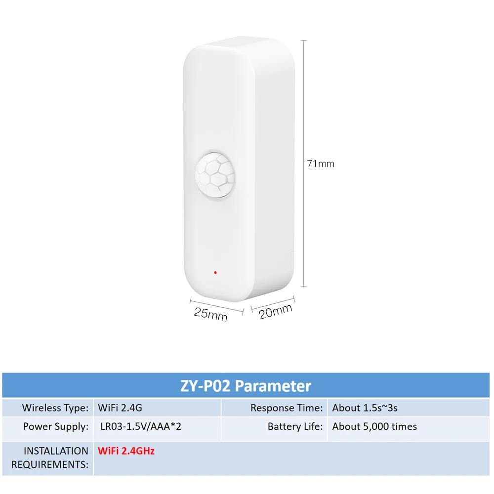 Tuya WiFI Sensor de movimento PIR Smart Human Body Home Sensor de roubo APP Controle remoto Smart Life para casa inteligente Trabalho com Alexa