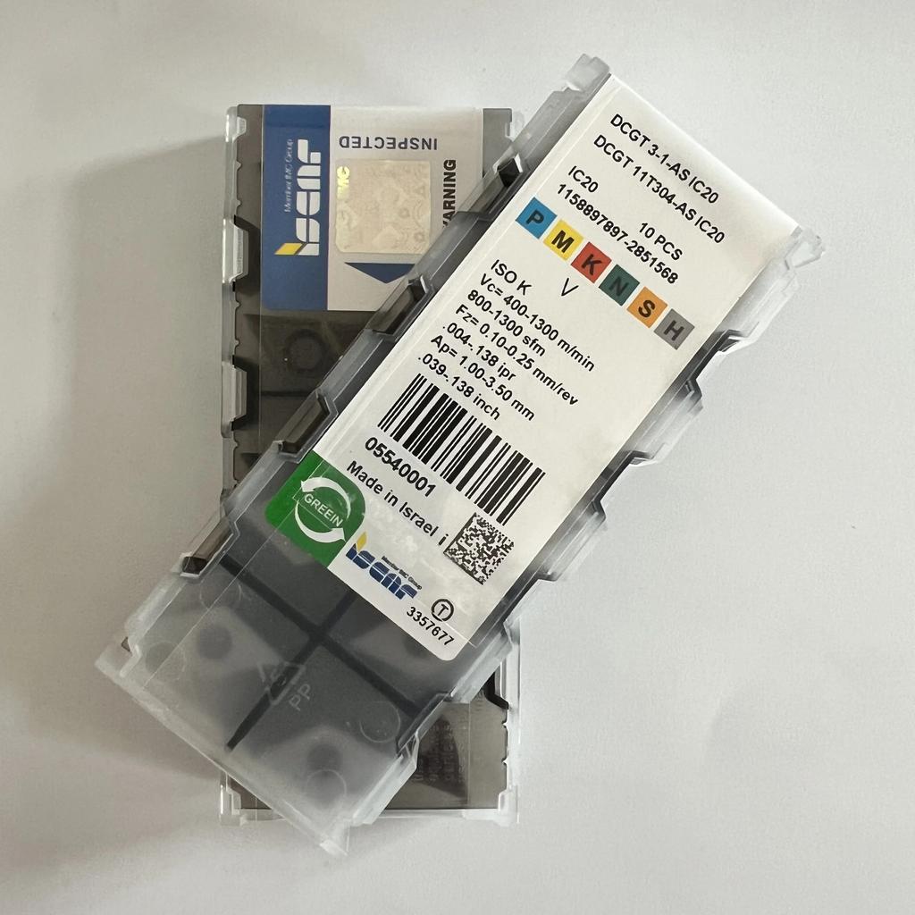ISCAR / DCGT11T304-AS IC20 /Industrial indexable carbide inserts 10 Pcs
