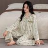 Pajamas women's spring and autumn pure cotton long-sleeved autumn 1011 new middle-aged mother autumn and winter high-end loungewear set