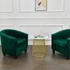Velvet Club Chair Cover 2pcs/Set Tub Sofa Cover Small Round Sofa Slipcovers for Living Room Couch Cover With Seat Cushion Covers