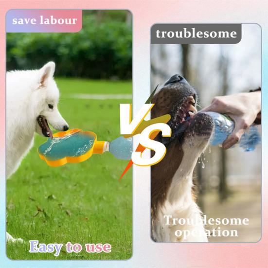 

Дорожня миска для води для собак Пластикова миска для пиття з дизайном лапи домашньої тварини з підвісним кільцем Портативна вулична миска для їжі для малих та середніх домашніх тварин жовтий