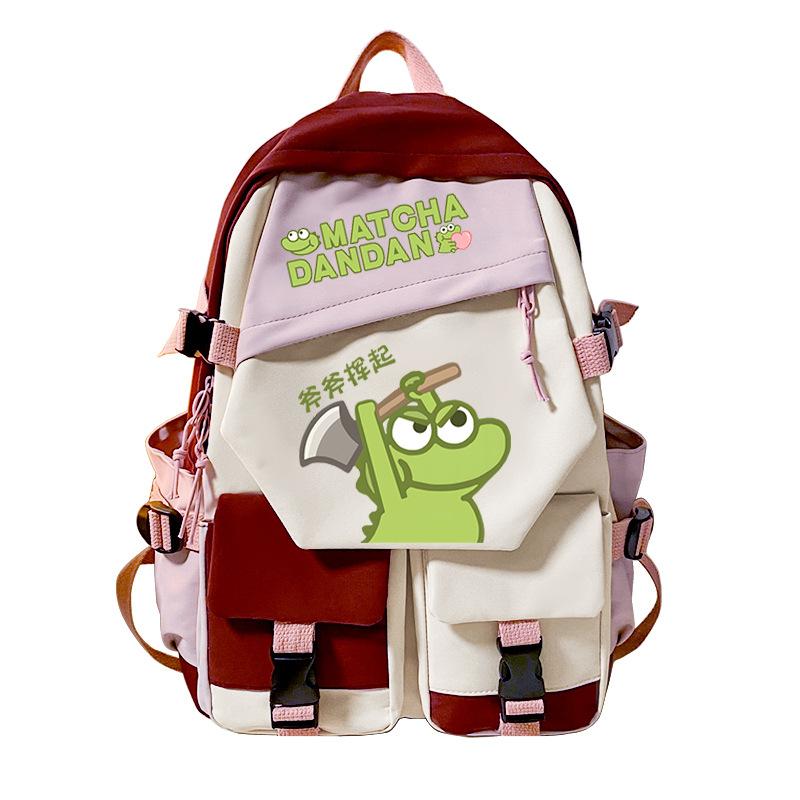 Personalized niche little crocodile expression bag schoolbag 2024 cross-border campus popular student schoolbag casual and simple