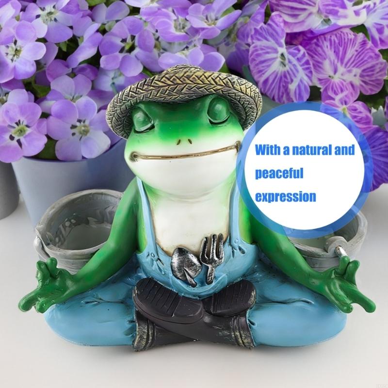 Meditations Frogs Gardener Statue For Serenes Living Room Garden Decoration Waterproof Resin Craft Figurine Ornament HX6C