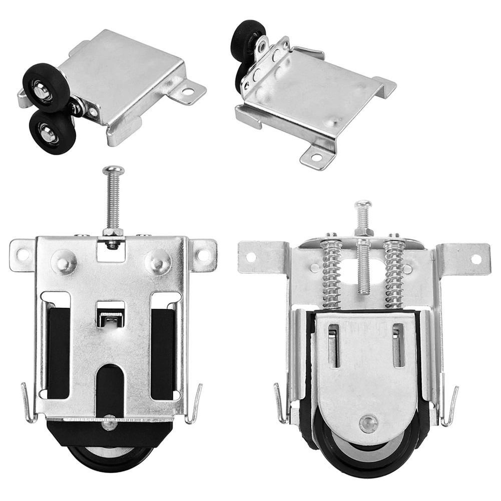 2 Pair Iron Alloy Replacement Adjustable Sliding Cabinets Door Roller Pulley Sliding Door Caster Home Improvement