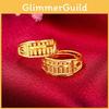 Sand Vintage Vietnamese Gold Abacus Open Ring Elegant Brass Gold Plated Jewelry Gift Women For