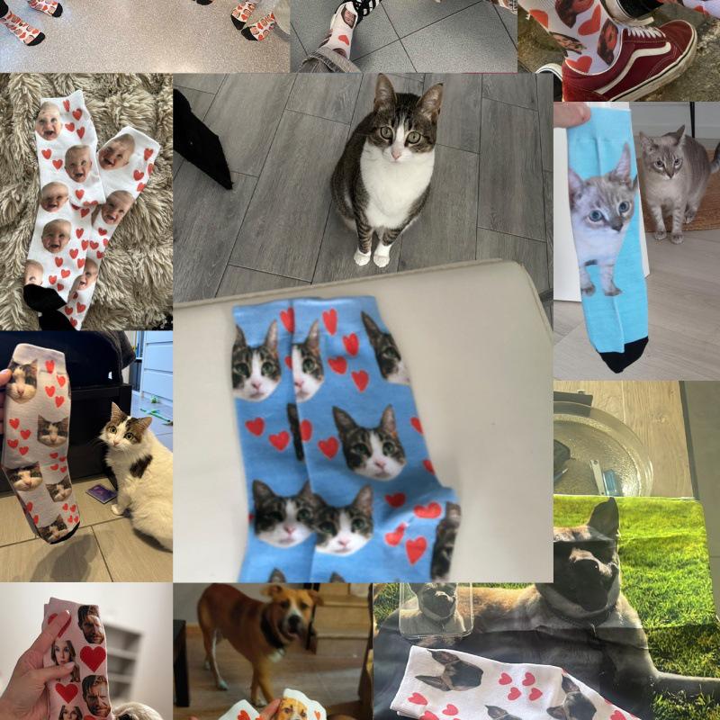 3D Face Print Socks - Versatile Christmas Gift, Polyester, Casual Wear