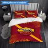3PCS Rome Wolf Football club Printed Soft Bedding Set,Including 1pc Duvet Cover And 2pcs Pillowcases Perfect for Bedroom, Dormitory, Fan gift