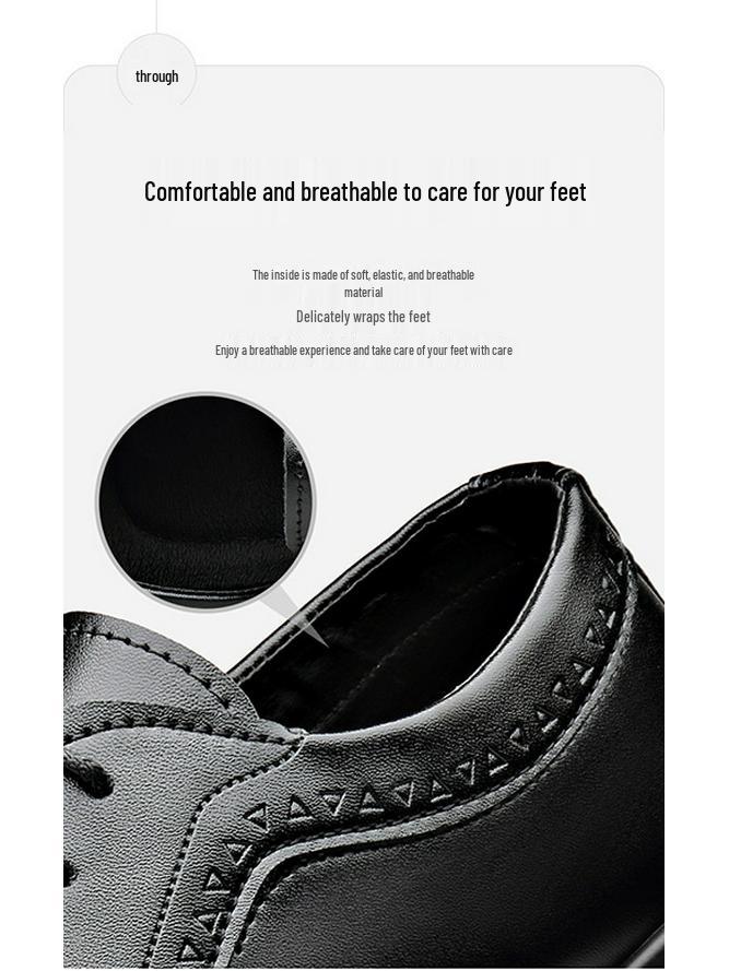 2025 Men's Spring Brogue Leather Shoes - Casual & Wedding Style