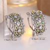 Boucles d'oreilles créoles en zircon blanc et vert de luxe pour femme Mode vintage Couleur argent Mariage Pour femmes