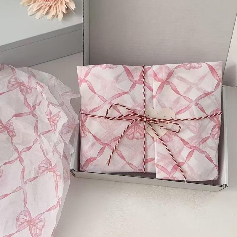 10Pcs Bow Gift Wrapping Paper Hand-Rubbed Paper Cotton Paper Bouquet Flower Wrapping Paper Festival Gift  Wrapping Paper