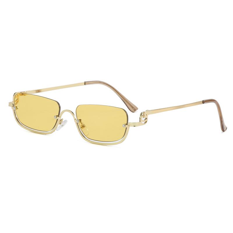 New European and American style small square half-frame fashion sunglasses for women Stylish sunglasses for women for taking photos