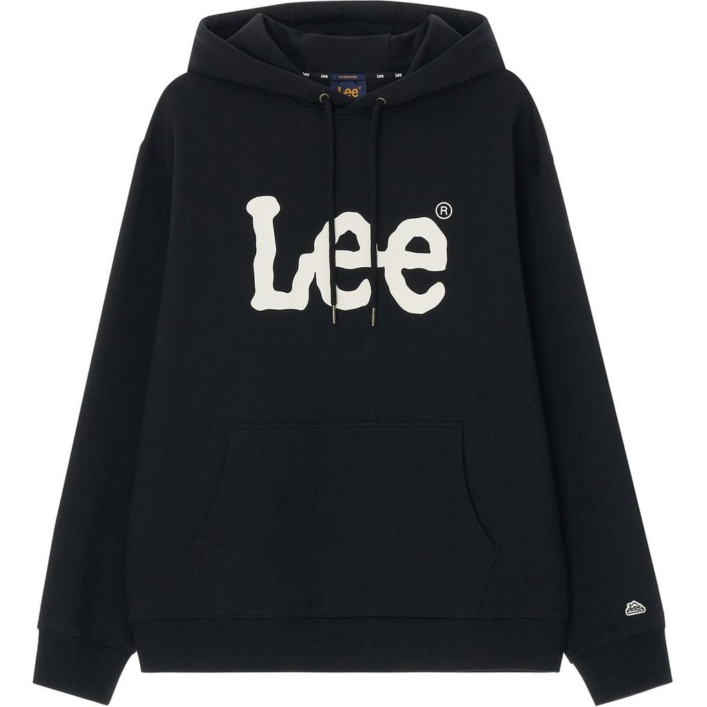 Korean Style Letter Print Simple Long Sleeve Hoodie Men hoodies Black LE2403HD01BK