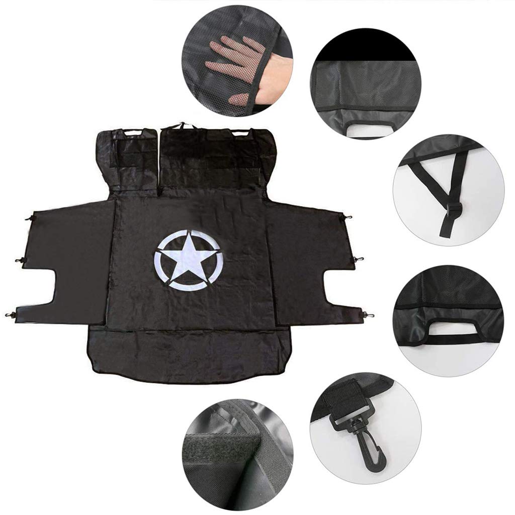 PSLER Car Rear Cargo Pet Trunk Rear Mat Seat Cover for Wrangler JK and JL Cover, Mat, Puppy, Waterproof, Heavy-Duty, Non-Slip (2007-2017) (2018-2019)