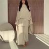 2026 Autumn Women's Knit Sweater Dress Set with Belt and Shawl