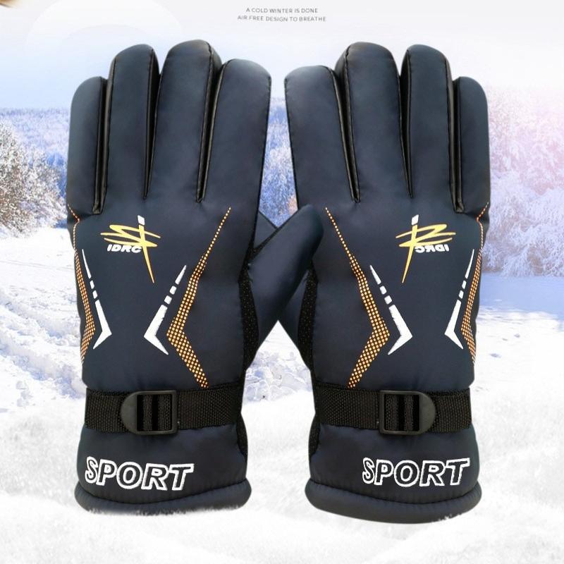 Winter Men Cycling Gloves Thickened Windproof and Warm Gloves Waterproof and Cold Gloves Outdoor Gloves