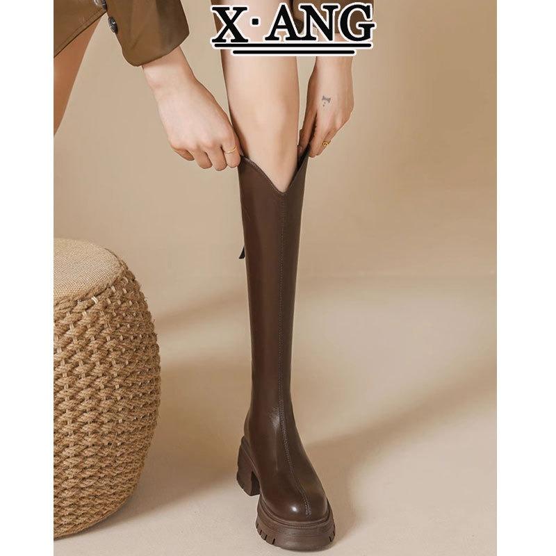 Fashion Boots Children But Knee High Boots Autumn and Winter New Thick Heel Thick Sole Heightening Knight Boots