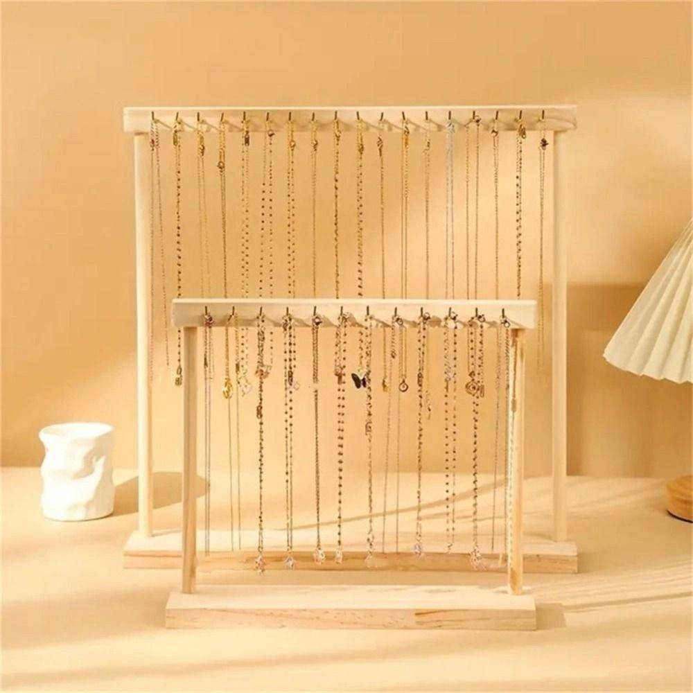 Portable Wood Necklace Stand 12 /18 Hook Jewelry Jewelry Holder Necklace Hanging Rack  Home