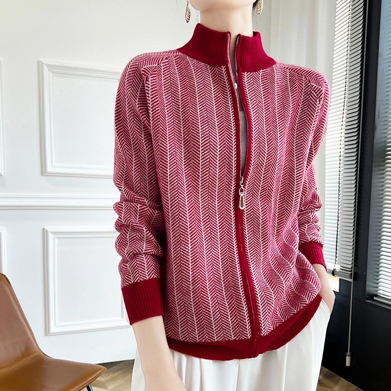 

Женский кашемировый кардиган Qinghe кашемир 30% кашемир 70% шерсть осенне-зимний кашемировый кардиган утолщенный мягкий теплый L красный