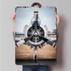 Vintage Airplane Engine Metal Wall Art Industrial Decor Hanging Ornament for Living Room Study Bar Home Decoration