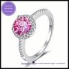 1 Carat Pink Moissanite Round Cut Ring In 925 Sterling Silver – Women's European and American Christmas Gift