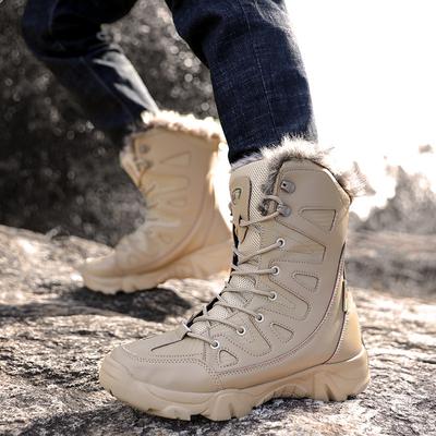Stivali da neve taglia grande autunnali e invernali scarpe calde di cotone stivali Martin stivali accumulati ispessiti scarpe alte