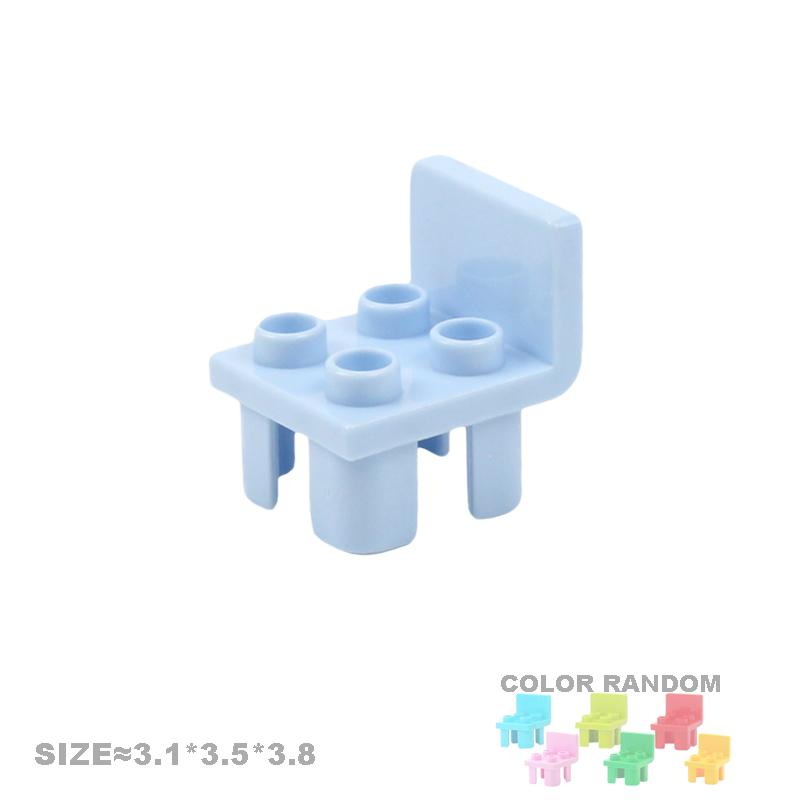 Play House Big Building Blocks Furniture Accessories Utensil Table Chair Compatible Sets Bricks Assemble Toys For Children Gifts